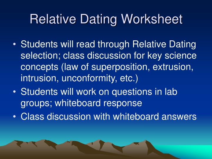 relative rock dating worksheet