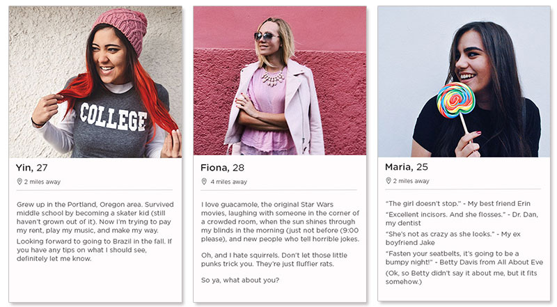 examples of female profile for online dating
